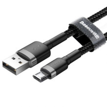 Baseus Micro USB Cafule Cable 1.5A 2m Gray + Black (CAMKLF-CG1) Baseus Micro USB Cafule Cable 1.5A 2m Gray + Black (CAMKLF-CG1)