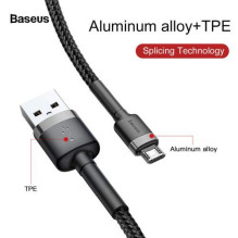 Baseus Micro USB Cafule Cable 1.5A 2m Gray + Black (CAMKLF-CG1) Baseus Micro USB Cafule Cable 1.5A 2m Gray + Black (CAMKLF-CG1)