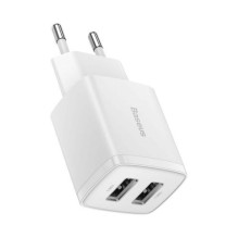 Baseus Travel Charger Compact wall Charger U+U, 10.5W EU White (CCXJ010202) Baseus Travel Charger Compact wall Charger U+U, 10.5W EU White (CCXJ010202)