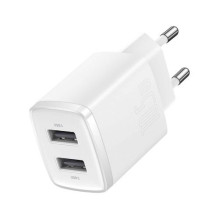 Baseus Travel Charger Compact wall Charger U+U, 10.5W EU White (CCXJ010202) Baseus Travel Charger Compact wall Charger U+U, 10.5W EU White (CCXJ010202)