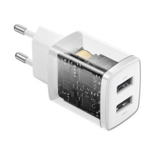Baseus Travel Charger Compact wall Charger U+U, 10.5W EU White (CCXJ010202) Baseus Travel Charger Compact wall Charger U+U, 10.5W EU White (CCXJ010202)