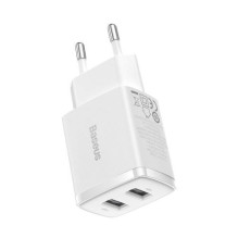 Baseus Travel Charger Compact wall Charger U+U, 10.5W EU White (CCXJ010202) Baseus Travel Charger Compact wall Charger U+U, 10.5W EU White (CCXJ010202)