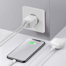 Baseus Travel Charger Compact wall Charger U+U, 10.5W EU White (CCXJ010202) Baseus Travel Charger Compact wall Charger U+U, 10.5W EU White (CCXJ010202)