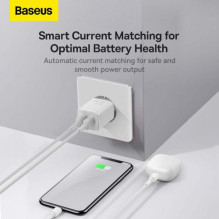 Baseus Travel Charger Compact wall Charger U+U, 10.5W EU White (CCXJ010202) Baseus Travel Charger Compact wall Charger U+U, 10.5W EU White (CCXJ010202)