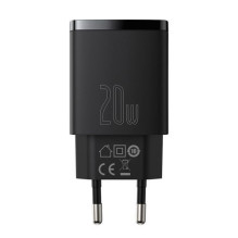 Baseus Travel Charger Compact Quick Charger U+C 20W EU Black (CCXJ-B01) Baseus Travel Charger Compact Quick Charger U+C 20W EU Black (CCXJ-B01)