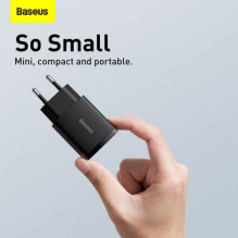 Baseus Travel Charger Compact Quick Charger U+C 20W EU Black (CCXJ-B01) Baseus Travel Charger Compact Quick Charger U+C 20W EU Black (CCXJ-B01)