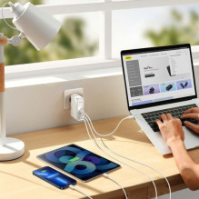 Baseus Travel Charger GaN5 Pro Fast wall charger, C+C+U, 140W White EU (CCGP100202) Baseus Travel Charger GaN5 Pro Fast wall charger, C+C+U, 140W White EU (CCGP100202)