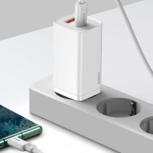 Baseus Travel Charger GaN2 Lite Quick Charger C+U QC 3.0 PD 3.0 65W EU White (CCGAN2L-B02) Baseus Travel Charger GaN2 Lite Quick Charger C+U QC 3.0 PD 3.0 65W EU White (CCGAN2L-B02)