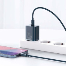 Baseus Travel Charger set Super Si 1C PD Fast charger 20W Blue EU (CCSUP-B03) Baseus Travel Charger set Super Si 1C PD Fast charger 20W Blue EU (CCSUP-B03)
