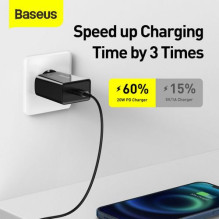 Baseus Travel Charger Speed Mini 1C Quick Charger 20W EU Black (CCFS-SN01) Baseus Travel Charger Speed Mini 1C Quick Charger 20W EU Black (CCFS-SN01)