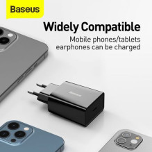 Baseus Travel Charger Speed Mini 1C Quick Charger 20W EU Black (CCFS-SN01) Baseus Travel Charger Speed Mini 1C Quick Charger 20W EU Black (CCFS-SN01)