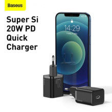 Baseus Travel Charger set Super Si 1C PD Fast charger 20W EU Black (CCSUP-B01) Baseus Travel Charger set Super Si 1C PD Fast charger 20W EU Black (CCSUP-B01)