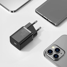 Baseus Travel Charger Super Si 1C Quick Charger PD 30W EU Black (CCSUP-J01) Baseus Travel Charger Super Si 1C Quick Charger PD 30W EU Black (CCSUP-J01)