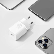 Baseus Travel Charger set Super Si 1C PD Fast charger 20W EU White (CCSUP-B02) Baseus Travel Charger set Super Si 1C PD Fast charger 20W EU White (CCSUP-B02)