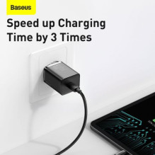 Baseus Travel Charger Super Si 1C Quick Charger PD 30W EU Black (CCSUP-J01) Baseus Travel Charger Super Si 1C Quick Charger PD 30W EU Black (CCSUP-J01)
