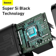 Baseus Travel Charger Super Si 1C Quick Charger PD 30W EU Black (CCSUP-J01) Baseus Travel Charger Super Si 1C Quick Charger PD 30W EU Black (CCSUP-J01)