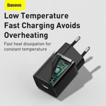 Baseus Travel Charger Super Si 1C Quick Charger PD 30W EU Black (CCSUP-J01) Baseus Travel Charger Super Si 1C Quick Charger PD 30W EU Black (CCSUP-J01)