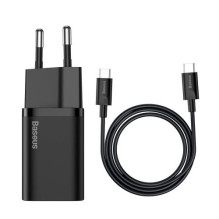 Baseus Travel Charger set Super Si 1C QC (With Mini Black Cable Type-C to Type-C 3A 1m) 25W EU Black (TZCCSUP-L01) Baseus Travel Charger set Super Si 1C QC (With Mini Black Cable Type-C to Type-C 3A 1m) 25W EU Black (TZCCSUP-L01)