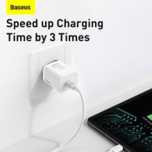 Baseus Travel Charger Super Si 1C Quick Charger PD 30W EU White (CCSUP-J02) Baseus Travel Charger Super Si 1C Quick Charger PD 30W EU White (CCSUP-J02)