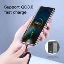 Baseus Type-C - Type-C cable Cafule PD2.0 60W Flash charging (20V 3A) 1m Black / Gray (CATKLF-H91) Baseus Type-C - Type-C cable Cafule PD2.0 60W Flash charging (20V 3A) 1m Black / Gray (CATKLF-H91)
