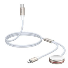 Joyroom Wireless Apple Watch Charger with Type-C and Lightning cable 1.5m, 3.5W, White (S-IW012)