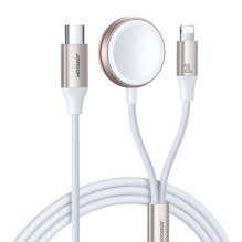 Joyroom Wireless Apple Watch Charger with Type-C and Lightning cable 1.5m, 3.5W, White (S-IW012)