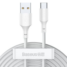 Baseus Type-C Simple Wisdom cable (2pcs / set), 5A, 1.5m, White (TZCATZJ-02)