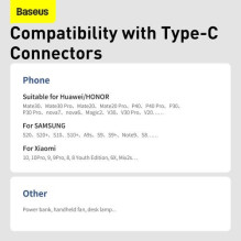 Baseus Type-C Simple Wisdom cable (2pcs / set), 5A, 1.5m, White (TZCATZJ-02)