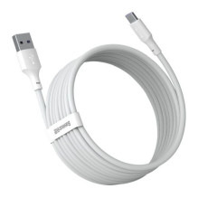 Baseus Type-C Simple Wisdom cable (2pcs / set), 5A, 1.5m, White (TZCATZJ-02)