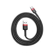 Baseus Type-C Cafule Cable 3A 1m Red + Black (CATKLF-B91)