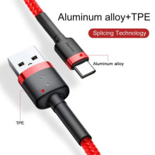 Baseus Type-C Cafule Cable, 2A, 2m, Red + Red (CATKLF-C09) Baseus Type-C Cafule Cable, 2A, 2m, Red + Red (CATKLF-C09)