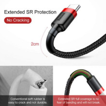 Baseus Type-C Cafule cable 2A 2m Red + Black (CATKLF-C91) Baseus Type-C Cafule cable 2A 2m Red + Black (CATKLF-C91)