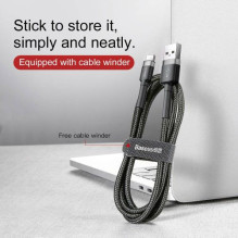 Baseus Type-C Cafule cable 2A, 3m, Gray / Black (CATKLF-UG1)