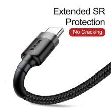 Baseus Type-C Cafule cable 2A, 3m, Gray / Black (CATKLF-UG1)