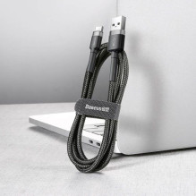Baseus Type-C Cafule cable 2A, 3m, Gray / Black (CATKLF-UG1) Baseus Type-C Cafule cable 2A, 3m, Gray / Black (CATKLF-UG1)
