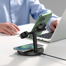 Baseus Wireless Charger Swan stand 3-in-1 Magnetic charger with TypeC cable 15W, 1m Black (WXTE000101) Baseus Wireless Charger Swan stand 3-in-1 Magnetic charger with TypeC cable 15W, 1m Black (WXTE000101)