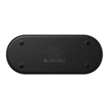 Baseus Wireless Charger Digital LED Display, Dual charging platform, with Type-C cable, 20W, Black (WXSX010101)