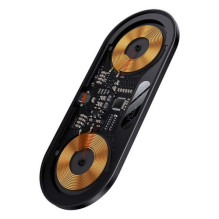 Baseus Wireless Charger Digital LED Display, Dual charging platform, with Type-C cable, 20W, Black (WXSX010101)