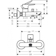 Vonios maišytuvas Hansgrohe Talis E 71740670, juodas Vonios maišytuvas Hansgrohe Talis E 71740670, juodas