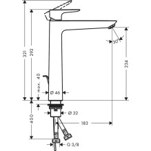 Praustuvės maišytuvas Hansgrohe Talis E 71716140, bronzos Praustuvės maišytuvas Hansgrohe Talis E 71716140, bronzos