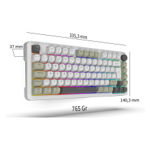 INCA žaidimų klaviatūra RGB / „GraySwitch“ / USB-C / BT 2,00 m, balta INCA žaidimų klaviatūra RGB / „GraySwitch“ / USB-C / BT 2,00 m, balta