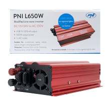 Box with 20 pieces of PNI L650W voltage inverter, dual power supply 12V / 24V, 230V output, 500W, modified sine, 5V 500m Box with 20 pieces of PNI L650W voltage inverter, dual power supply 12V / 24V, 230V output, 500W, modified sine, 5V 500m