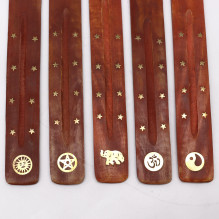 Brass inlaid incense holder Ancient Wisdom (random model)
