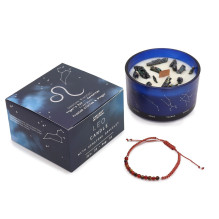 Zodiac Crystal Candle with Bracelet - Leo Ancient Wisdom Zodiac Crystal Candle with Bracelet - Leo Ancient Wisdom