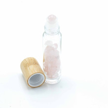 Roller bottle with Rose Quartz crystals - wooden cap Ancient Wisdom Roller bottle with Rose Quartz crystals - wooden cap Ancient Wisdom