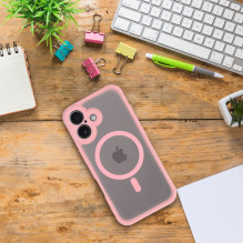 „iPhone 16“ visiškai matinis „Mag“ dėklas, suderinamas su „MagSafe“, šviesiai rožinis „iPhone 16“ visiškai matinis „Mag“ dėklas, suderinamas su „MagSafe“, šviesiai rožinis