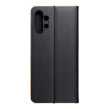 Atverčiamas dėklas, skirtas „Samsung A13 4G Luna Book“, auksinės spalvos, juodas