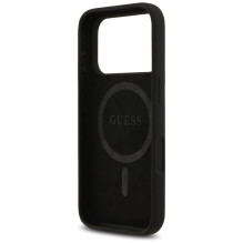 GUESS case for IPHONE 17 Pro Max compatible with MagSafe GUHMP17XSCTRLMK (Silicone W / Triangle Logo) black