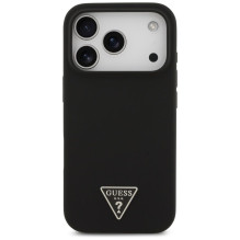 GUESS dėklas, skirtas IPHONE 17 Pro Max, suderinamas su MagSafe GUHMP17XSCTRLMK (silikonas su trikampio logotipu), juoda GUESS dėklas, skirtas IPHONE 17 Pro Max, suderinamas su MagSafe GUHMP17XSCTRLMK (silikonas su trikampio logotipu), juoda