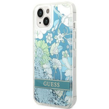 GUESS case for IPHONE 13 / 14 / 15 GUHCP14SLFLSN (Flower Liquid Glitter) green GUESS case for IPHONE 13 / 14 / 15 GUHCP14SLFLSN (Flower Liquid Glitter) green